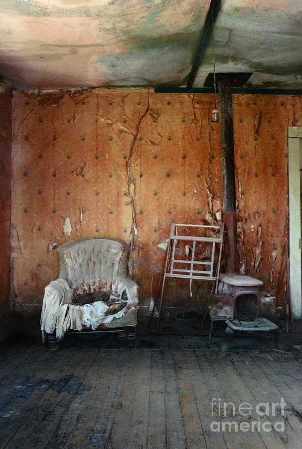 Old Chair and Stove in Abandoned House Photograph by Jill Battaglia