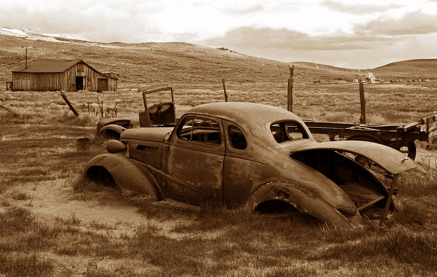 Car Photograph - Old Chevy at Rest in Bodie by Kathy Yates