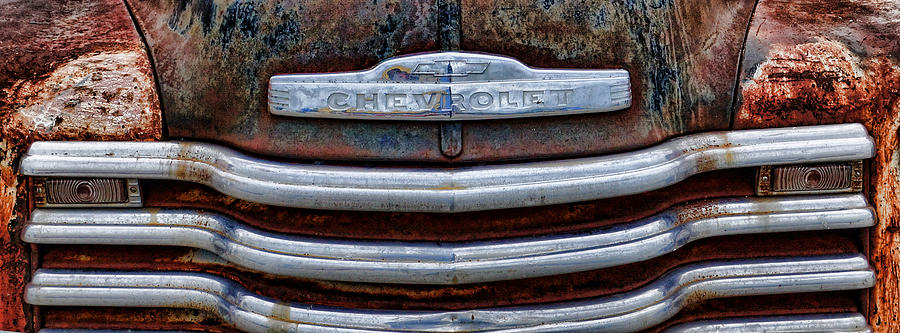 Old Chevy Truck Grille Photograph by Alan Hutchins