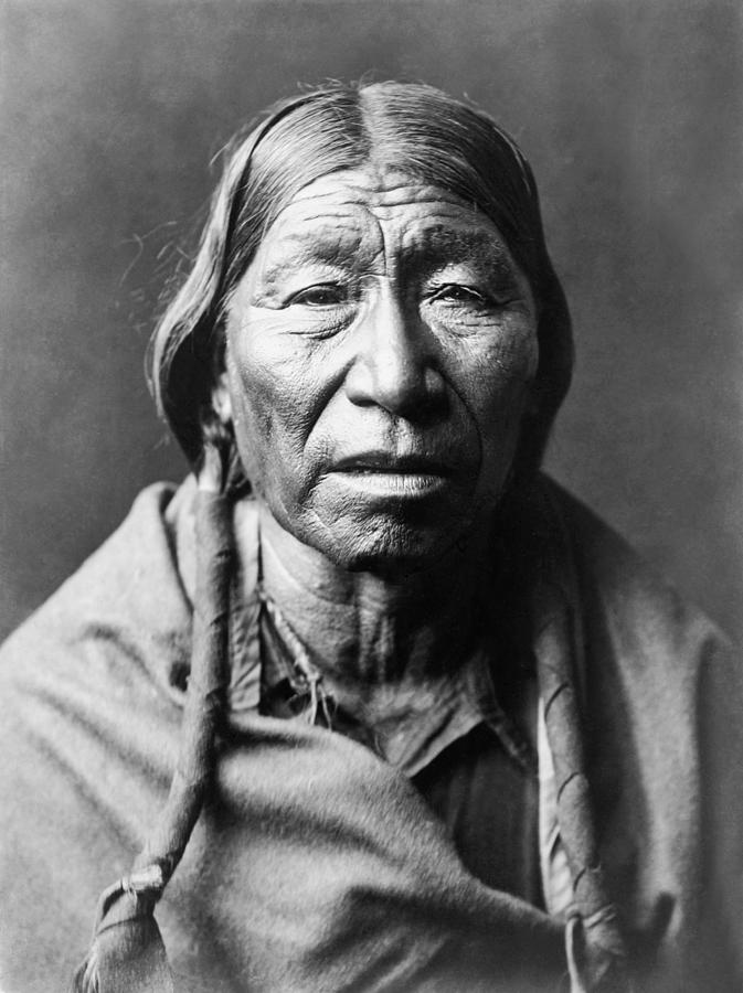 Vintage Photograph - Old Cheyenne Man circa 1910 by Aged Pixel