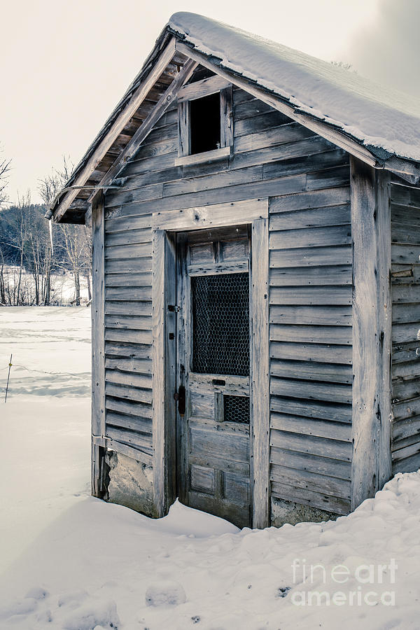 Old Chicken Coop Etna New Hampshine in the winter Photograph by Edward Fielding