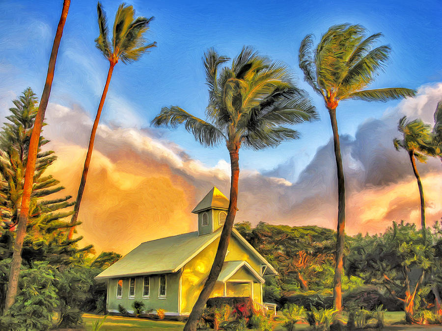 Old Church at Honokawai Maui Painting by Dominic Piperata