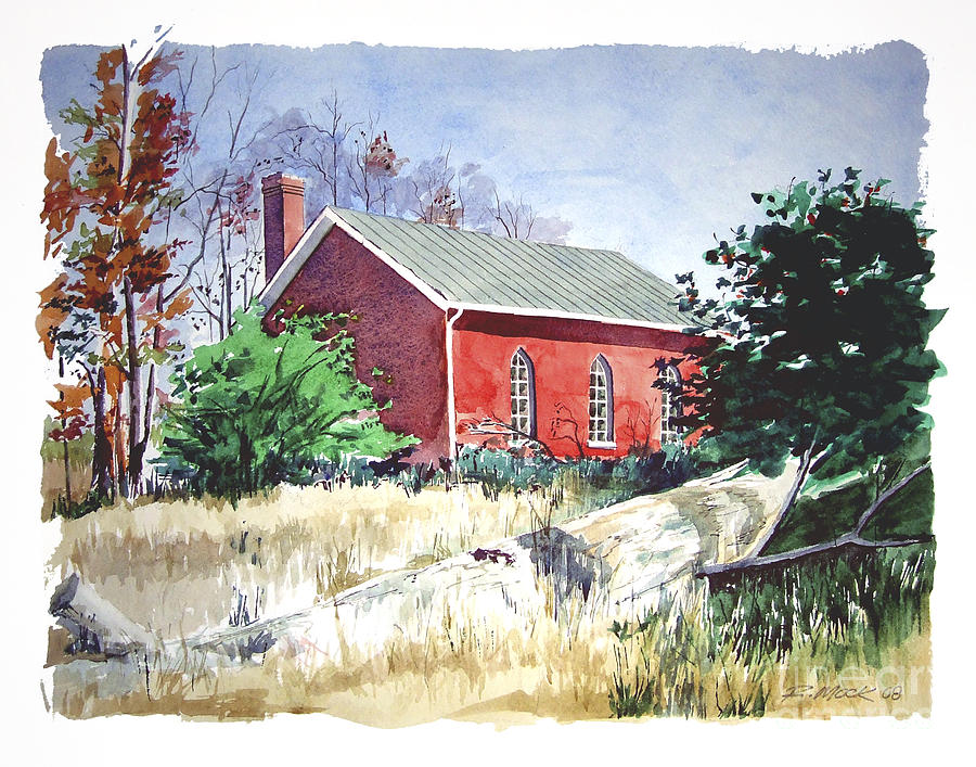 Old Church Schoolhouse  Painting by Rick Mock
