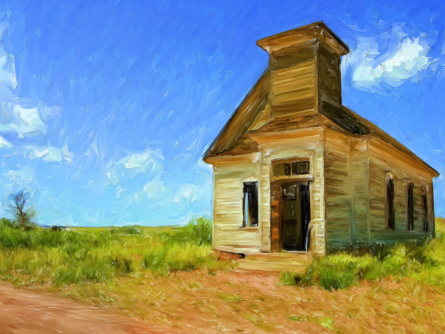 Old Church Texas Panhandle Painting by Dominic Piperata