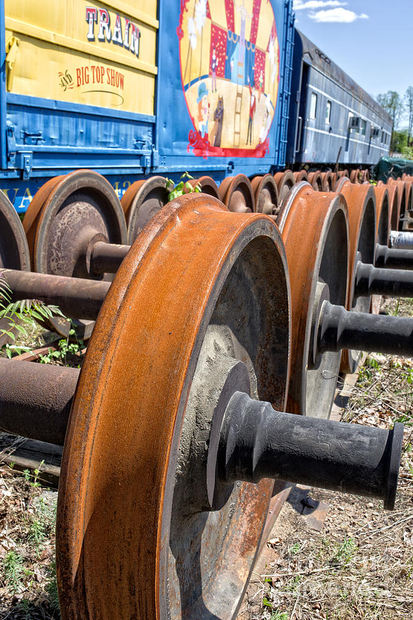 Old Circus Train Wheels Photograph by Edward Fielding
