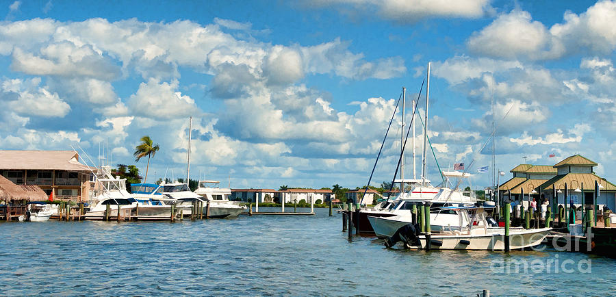 Old city dock and boats in Naples Florida Photograph by Les Palenik