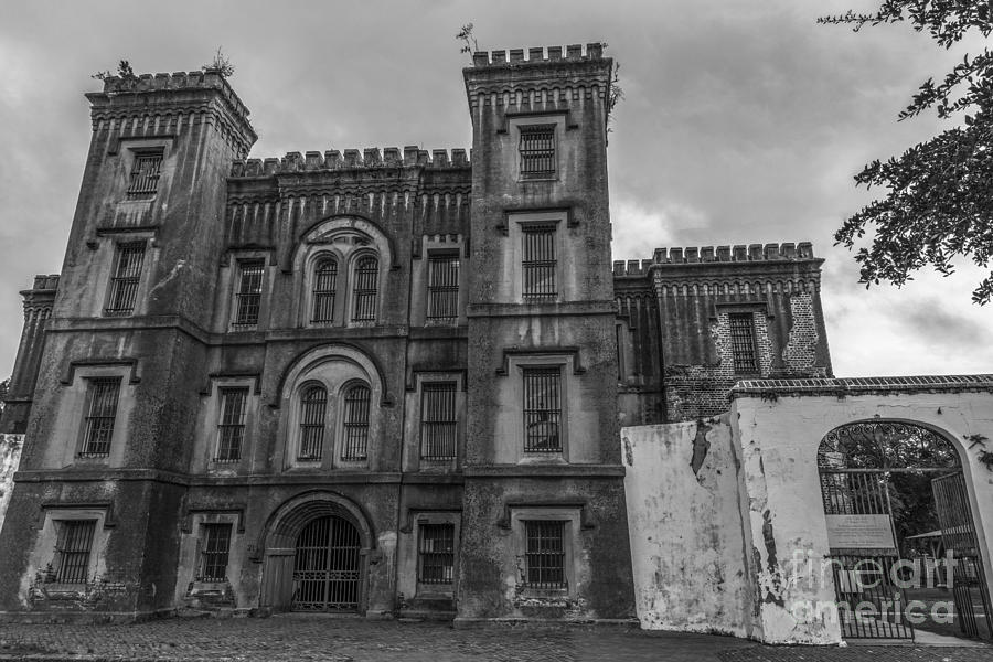 Old City Jail in Black and White Photograph by Dale Powell