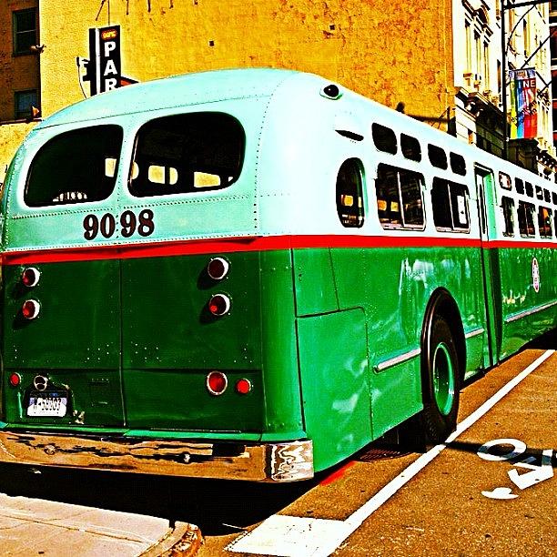 Vintage Photograph - Old City Nyc Bus by Miki Torres