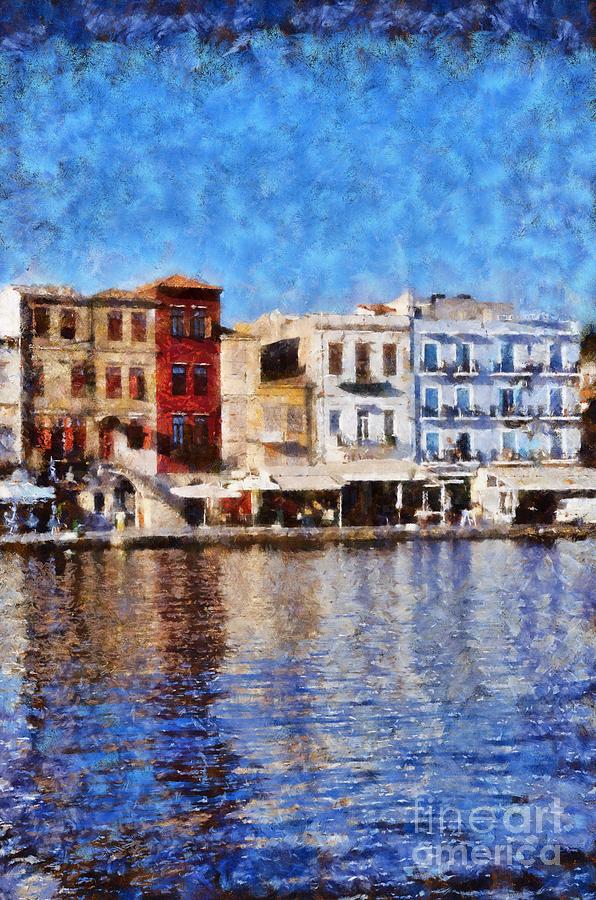 Old city of Chania Painting by George Atsametakis