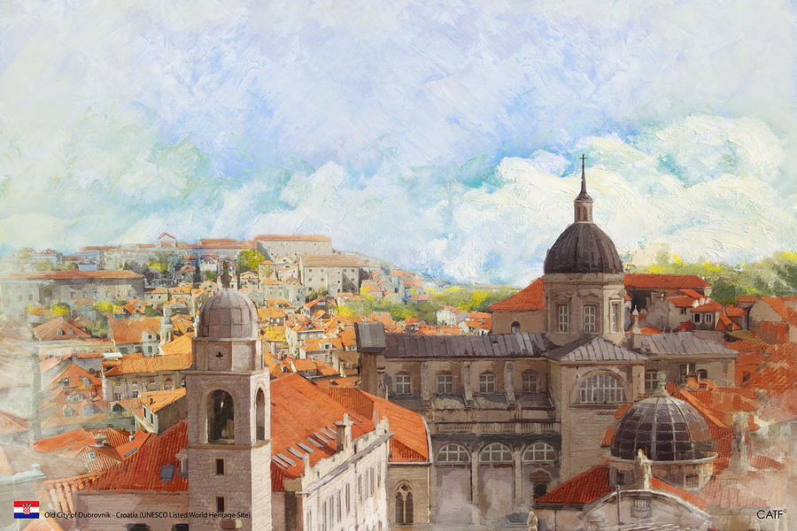 Castle Painting - Old City of Dubrovnik by Catf