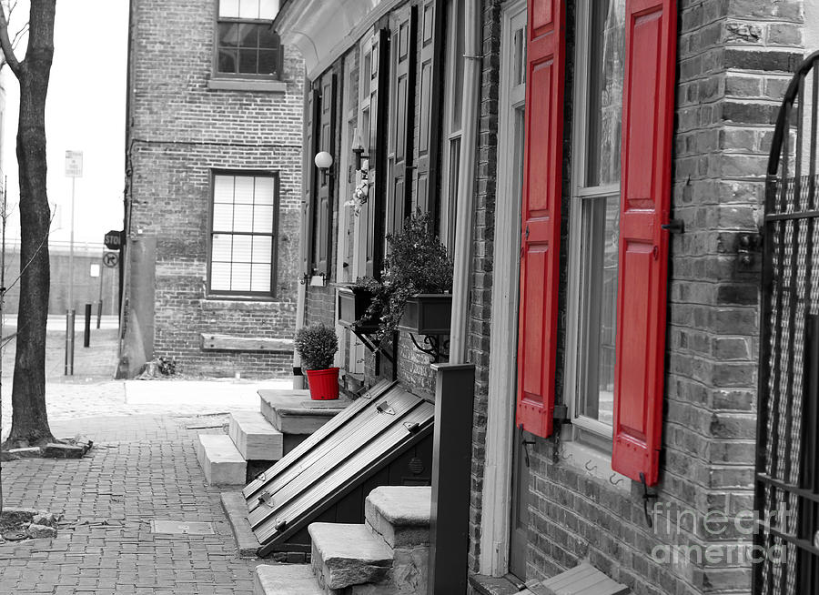 Philadelphia Photograph - Old City Red Shutters by Terry Weaver