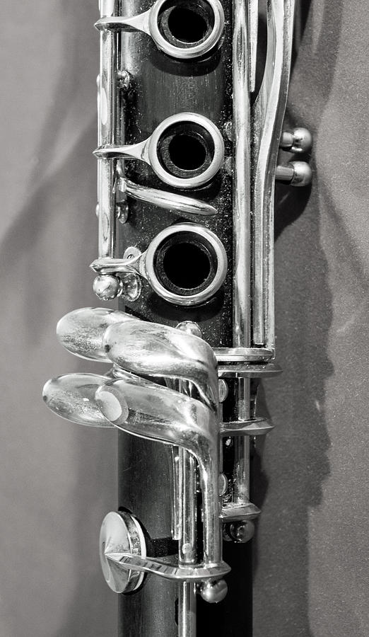 Old Clarinet Black and White Vertical Photograph by Photographic Arts And Design Studio