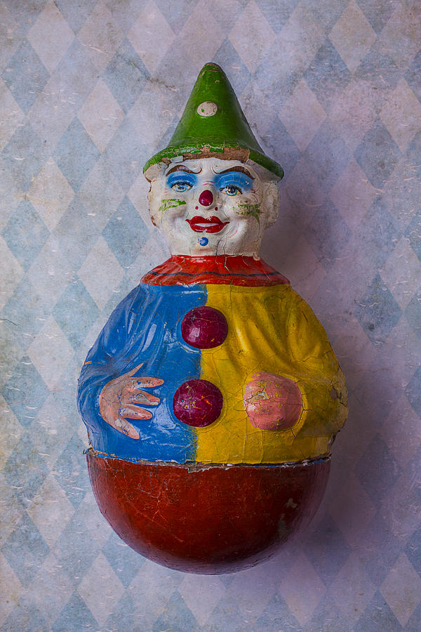 Toy Photograph - Old Clown Toy by Garry Gay