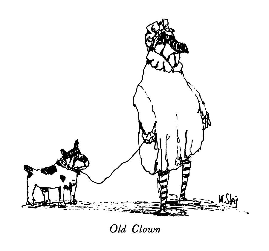 Old Clown Drawing by William Steig