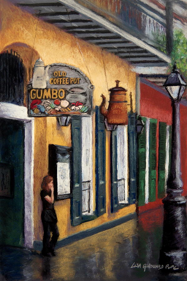 Old Coffee Pot Gumbo Painting by Lisa Pope