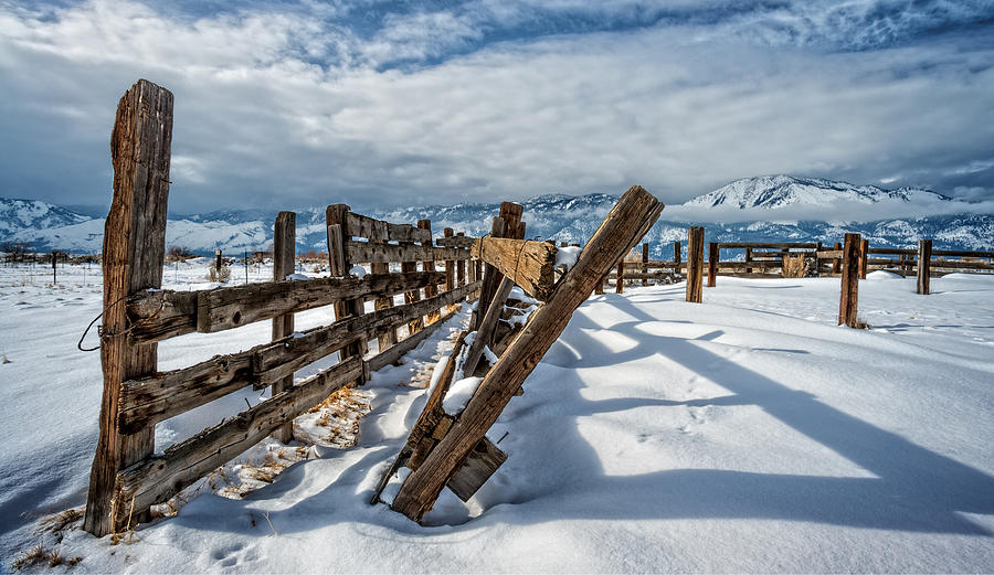 Old Corral in Winter Photograph by Dianne Phelps