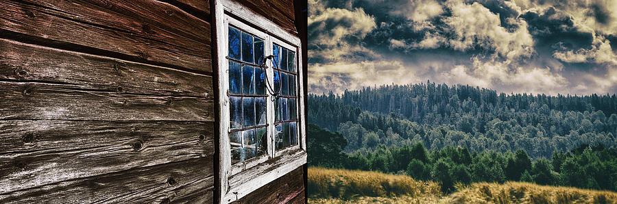 Old Cottage And Landscape In A Suureal Concept Photograph by Christian Lagereek
