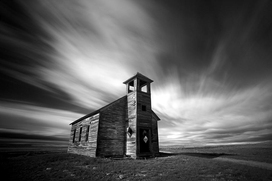 Old Cottonwood Church in Black and White Photograph by Todd Klassy