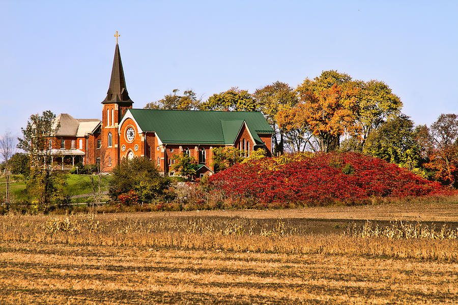 Old Country Church in Autumn Photograph by Peggy Collins