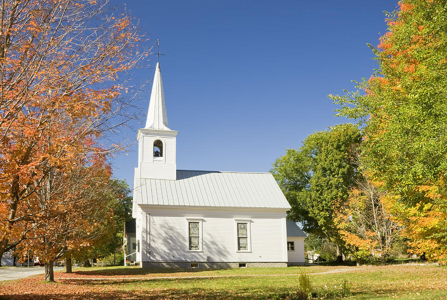 Old Country Church In Fall Rumford Center Maine Photograph by Keith ...