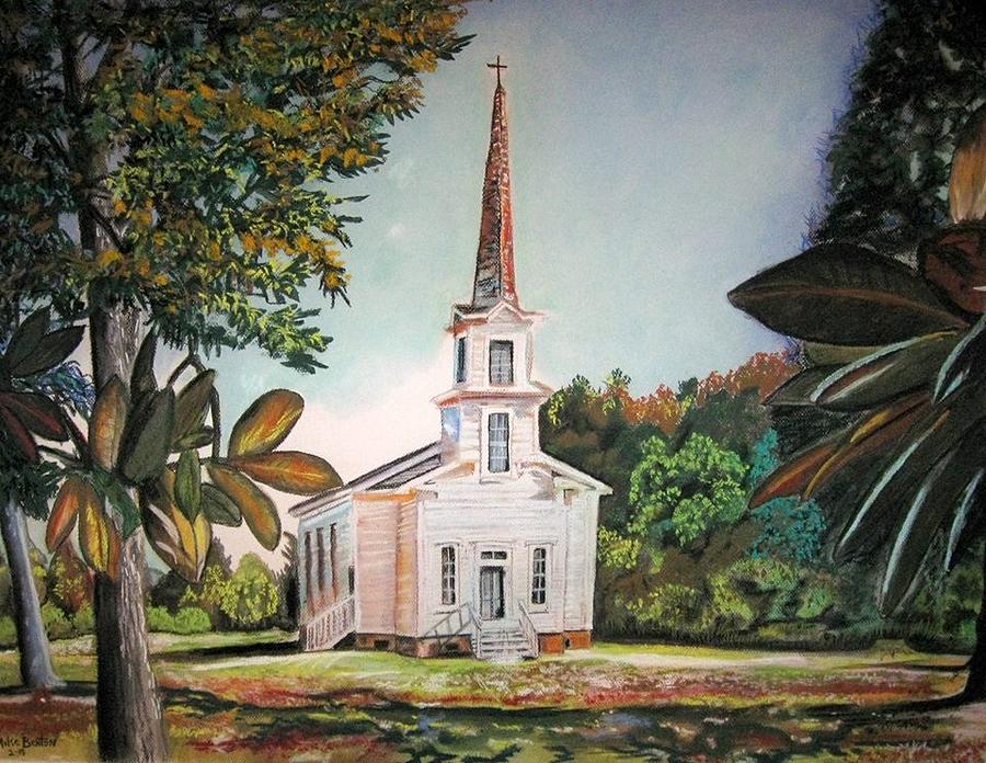 Old Country Church Pastel by Mike Benton