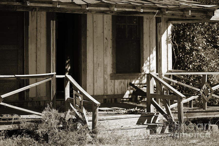 Old Country House in Black and White Sepia 3000.01 Photograph by M K Miller