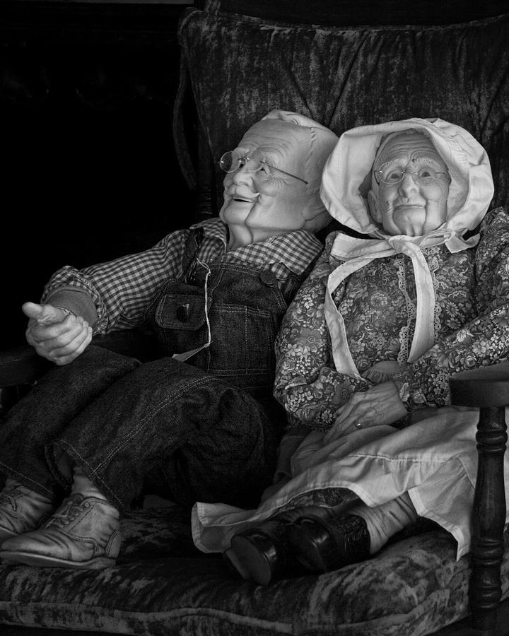 Old Couple Mannequins in shop window display Photograph by Randall Nyhof