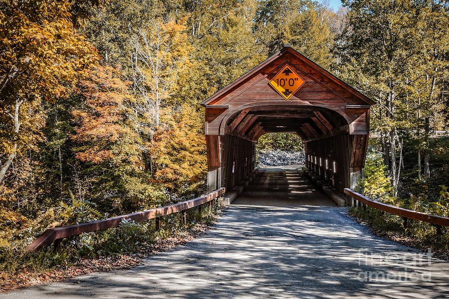 Fall Photograph - Old Covered Bridge Vermont by Edward Fielding
