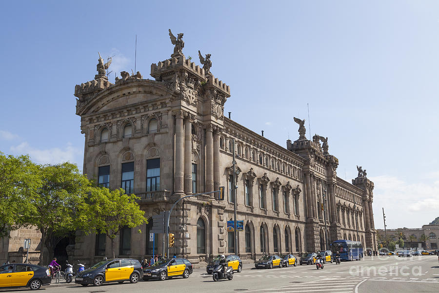old customs building Aduana in Barcelona Photograph by Peter Noyce
