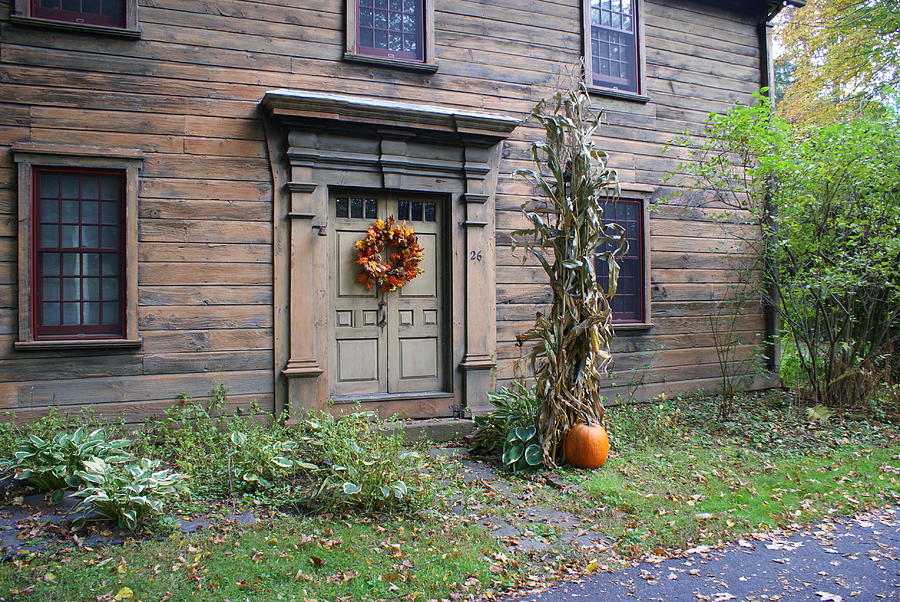 Old Deerfield MA Doorway in Fall Photograph by Lois Lepisto