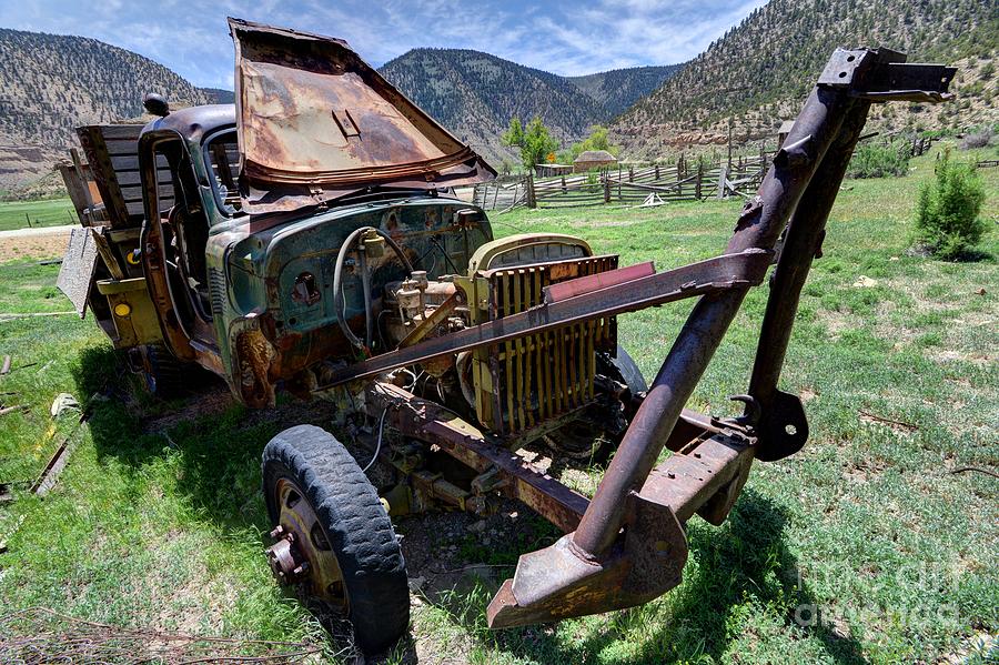 Vintage Photograph - Old Derelict Pickup Truck in Nine Mile Canyon - Utah by Gary Whitton
