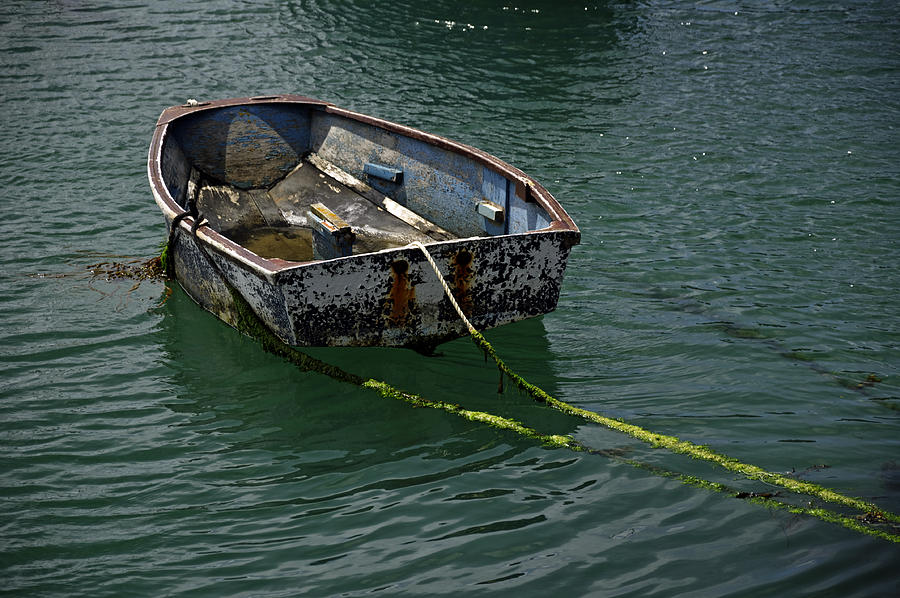 Old Dinghy - Penzance Harbour Photograph by Rod Johnson