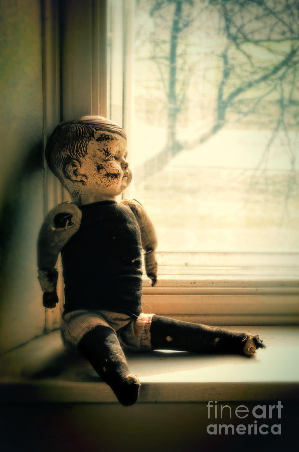 Old Doll on Windowsill Photograph by Jill Battaglia