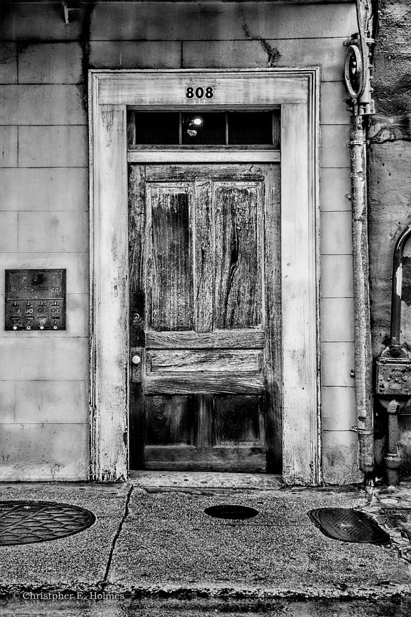 Old Door - BW Photograph by Christopher Holmes