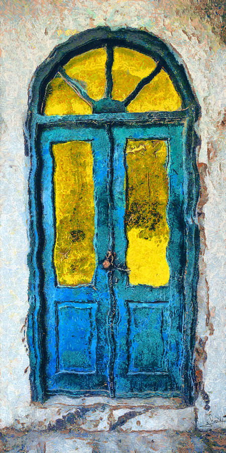 Old door 77 Painting by George Rossidis