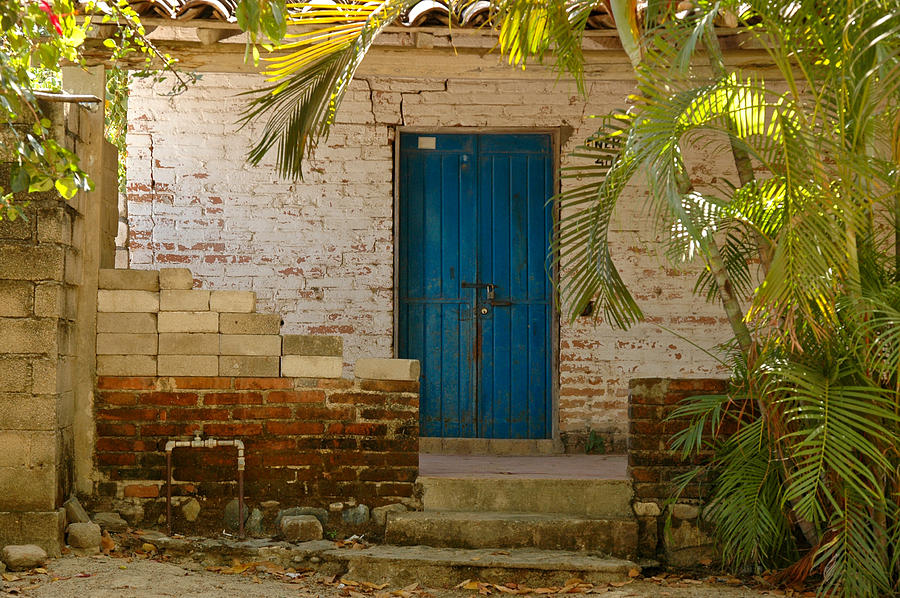 Old door and porch in Santa Maria Huatulco. Mexico. Photograph by Rob Huntley