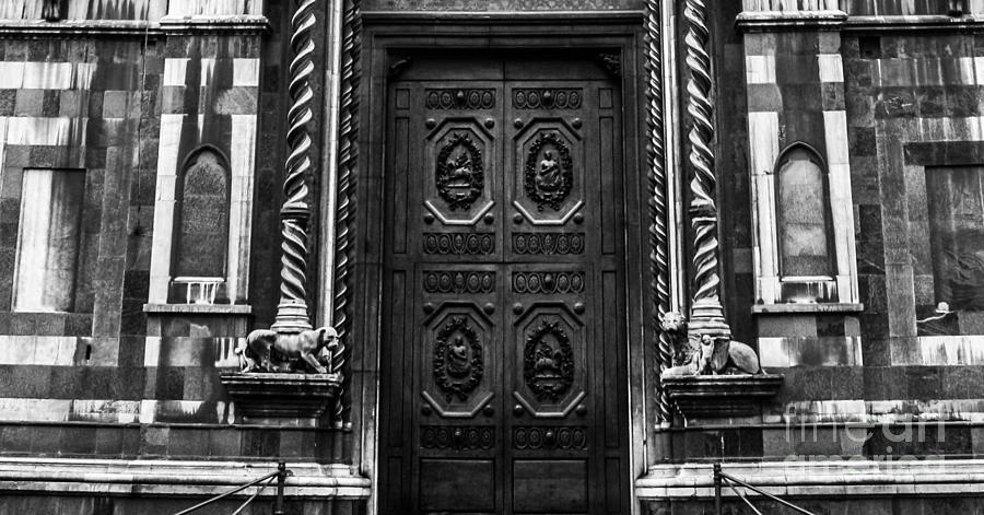 Black And White Photograph - Old Door in Florence  by Steven  Taylor
