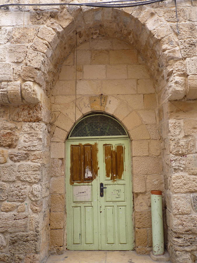 Lovely Old green door of Jerusalem Photograph by Rita Adams