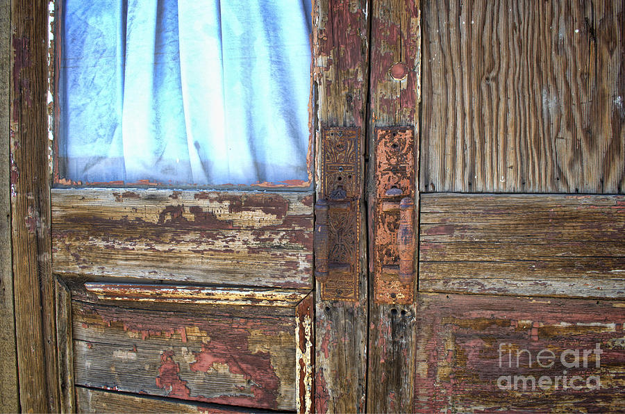 Old Door with Cutrain Photograph by Norma Warden