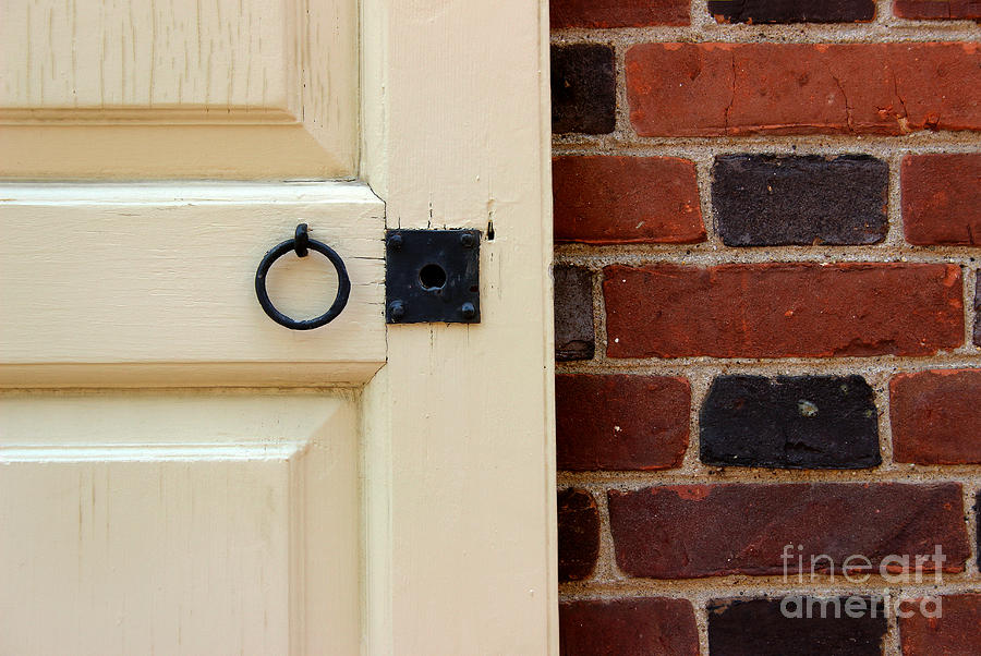Old Doorknob and Brick Wall Photograph by Karen Adams