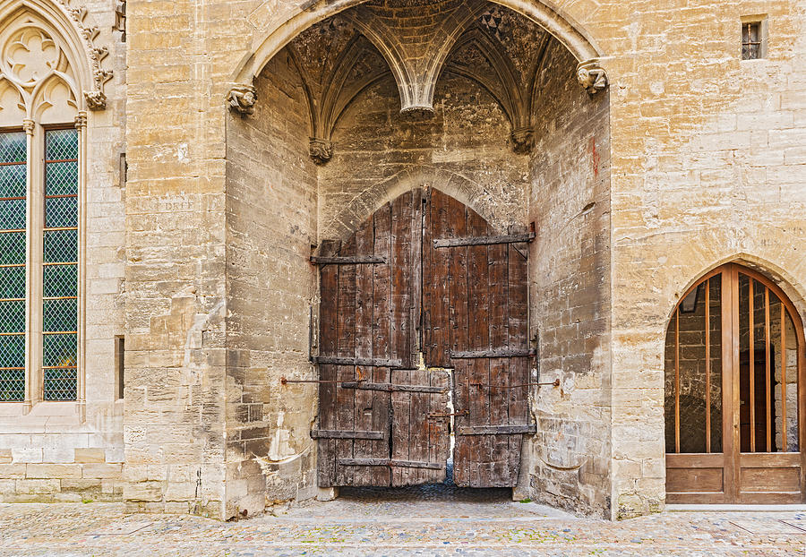 Old doors at Popes Palace in Avignon France Photograph by Marek Poplawski