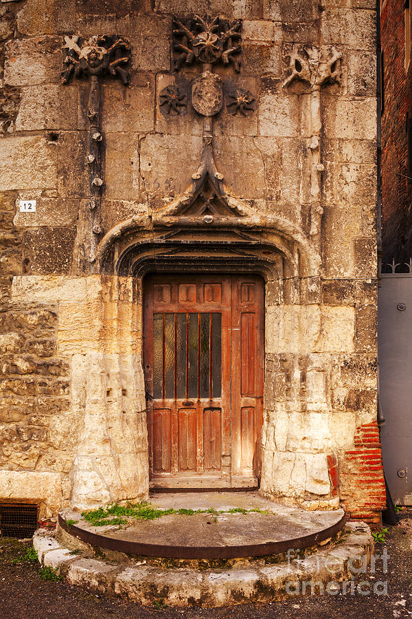 Ancient Photograph - Old Doorway Cahors France by Colin and Linda McKie
