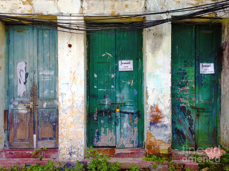Old Fading Doors Bogyoke Road 10th Ward Central Yangon Burma Photograph by PIXELS  XPOSED Ralph A Ledergerber Photography