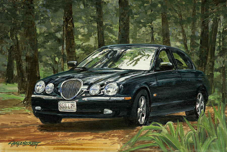 Jaguar Painting - Old Faithful 2000 Jag by Don  Langeneckert