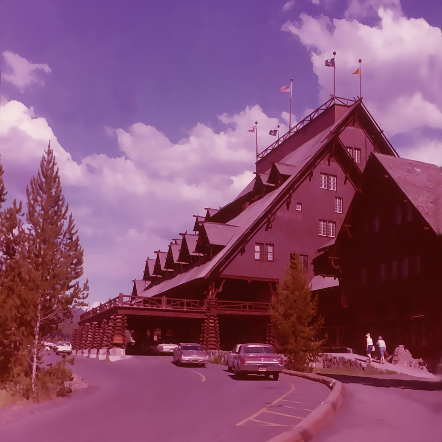 Old Faithful Inn Yellowstone Wyoming Digital Art by Cathy Anderson