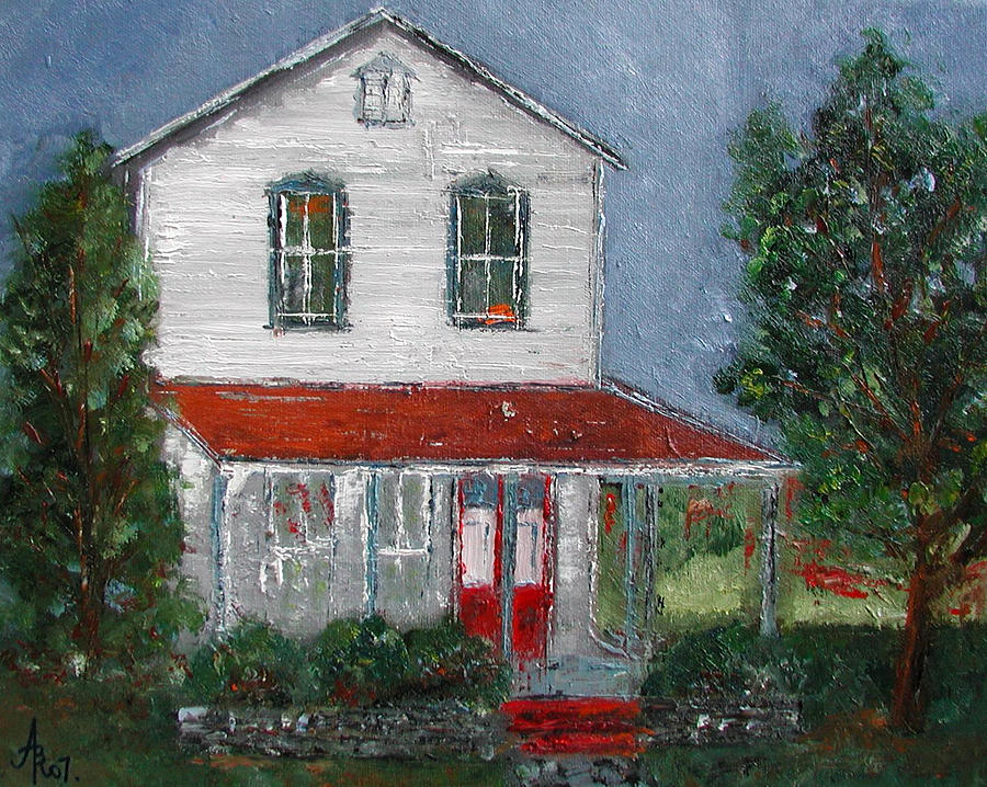 Vintage Painting - Old Farm House by Anna Ruzsan