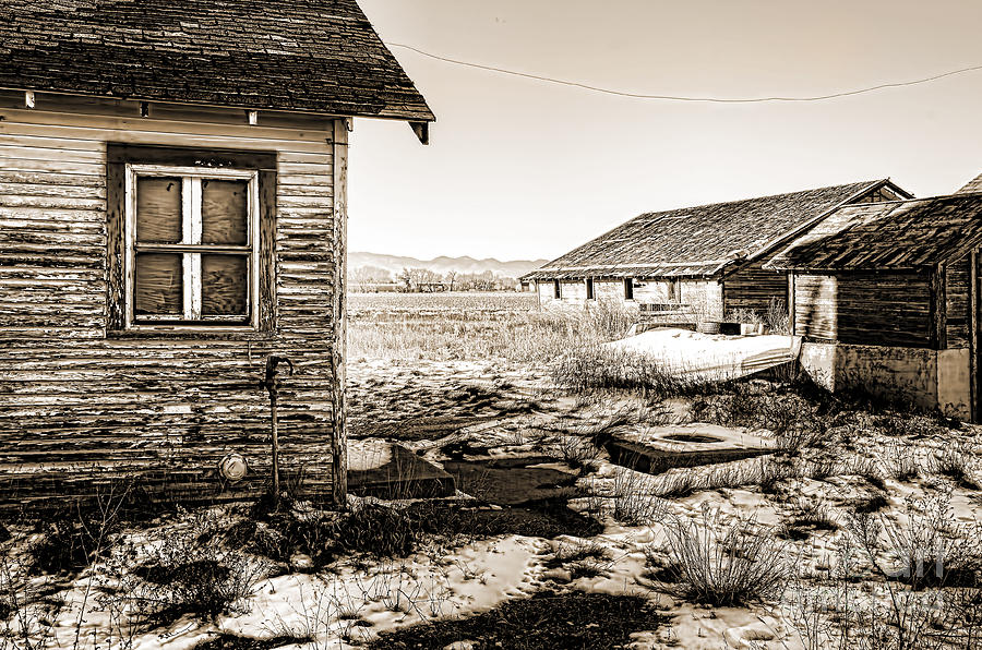 Black And White Photograph - Old Farm by Baywest Imaging