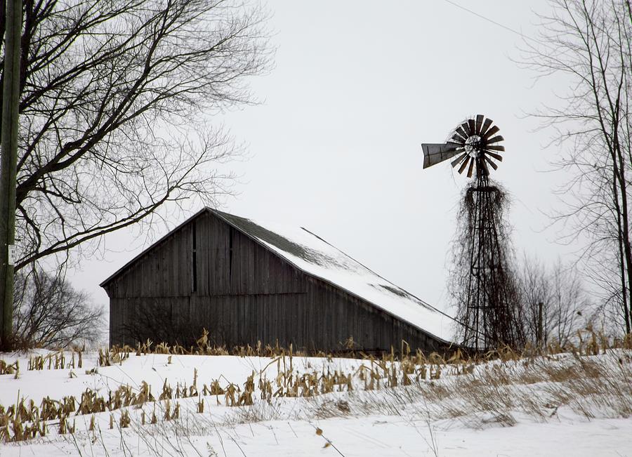 Winter Photograph - Old Farm by Linda Kerkau
