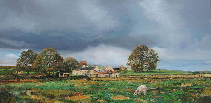 Peak District Photograph - Old Farm, Monyash, Derbyshire, 2009 Oil On Canvas by Trevor Neal