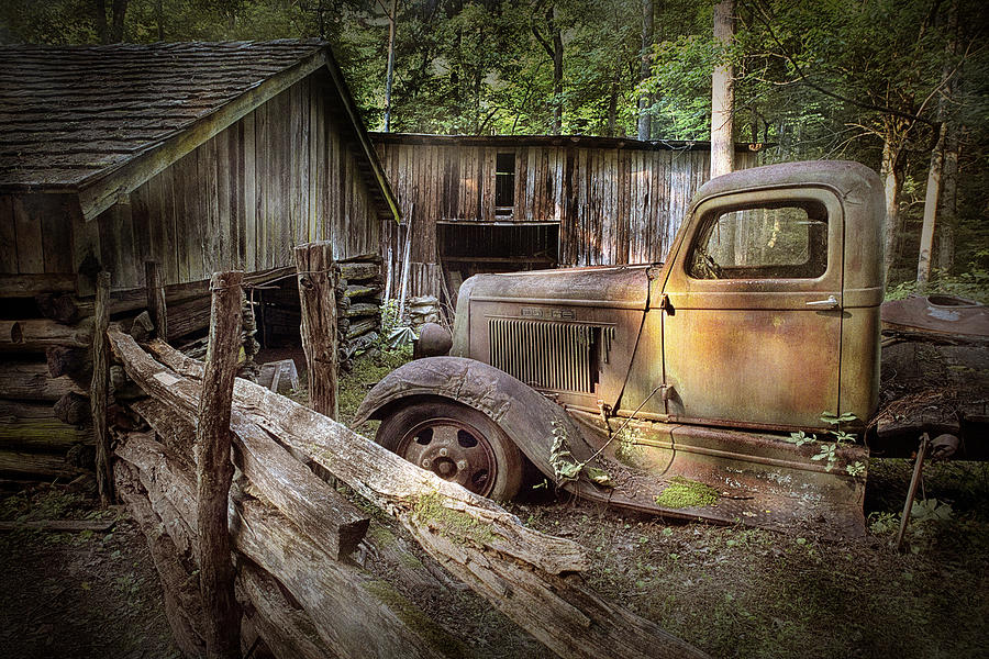 Old Farm Pickup Truck in the Smoky Mountains Photograph by Randall Nyhof